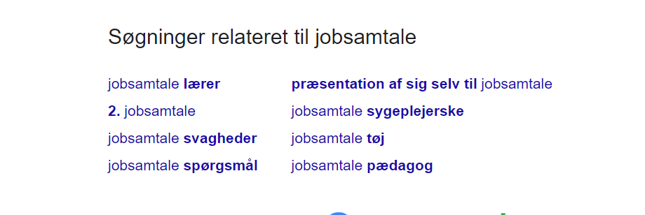Søgninger relateret til jobsamtale