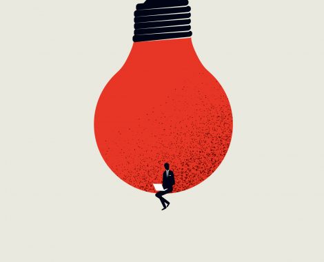 Content,Creation,,Creative,Person,Vector,Concept.,Man,Sitting,In,Lighbulb